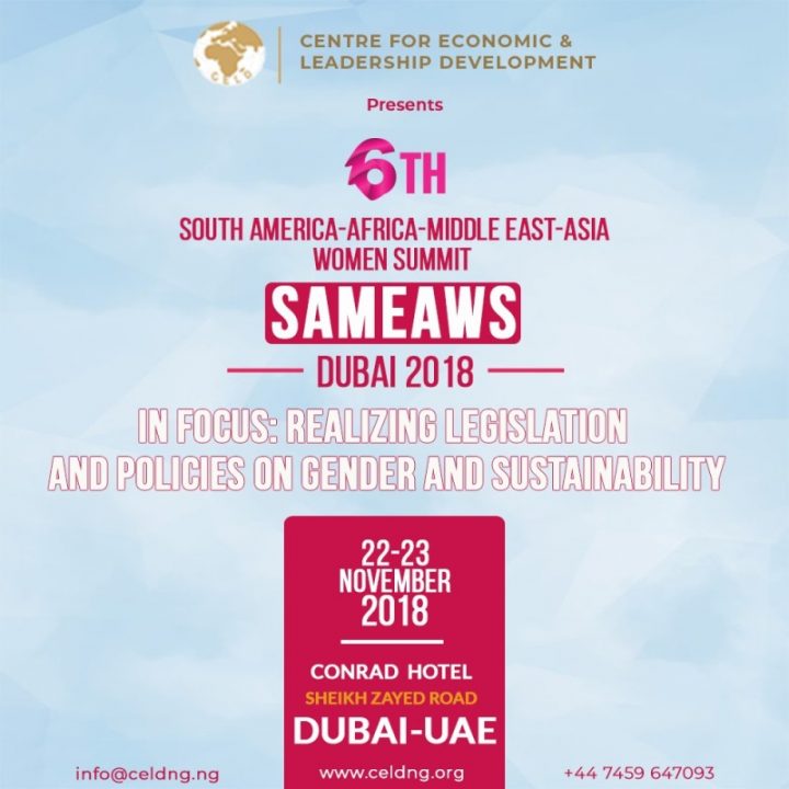 The 6th South America-Africa-Middle East-Asia Women Summit (SAMEAWS) 2018